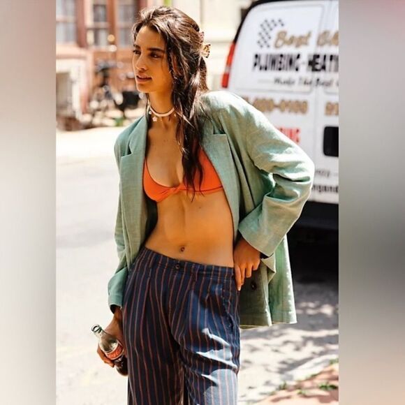 NWOT Free People Aureta Carrie Linen Blazer Large - Picture 8 of 8